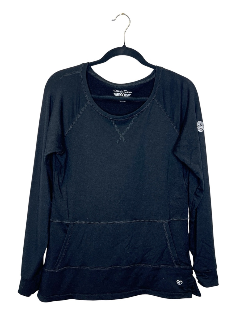 Straight Down Super Soft Raglan Pullover with Front Pocket size Medium